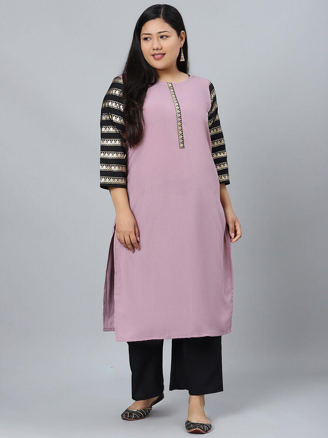 sztori plus size straight crepe kurta kurta with palazzos