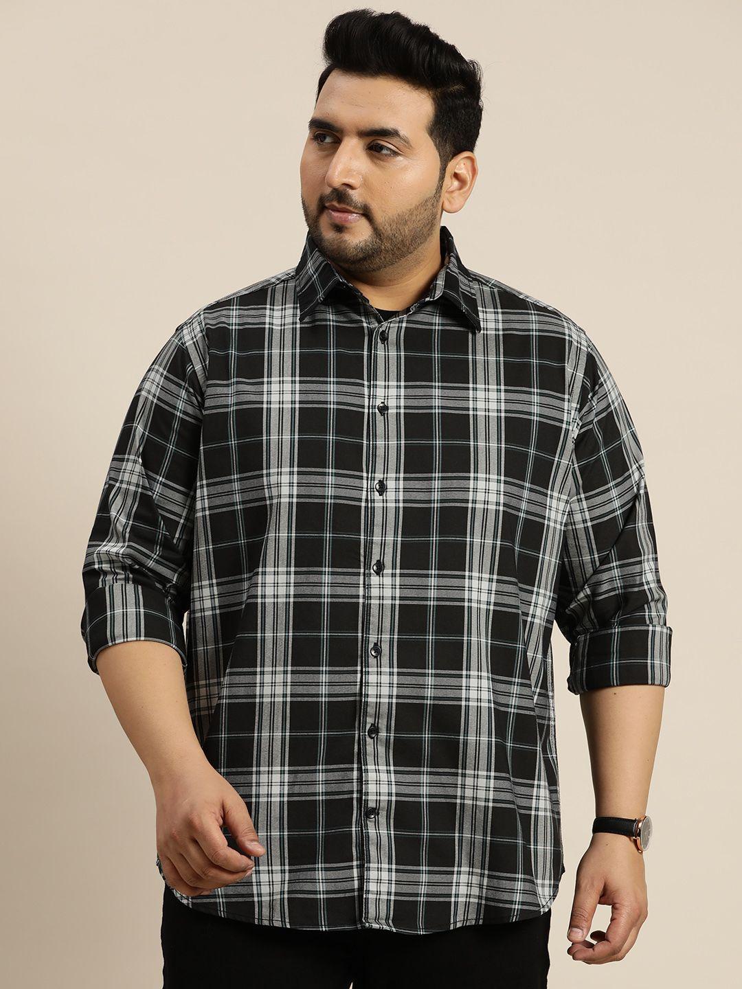 sztori plus size tartan opaque checked casual shirt