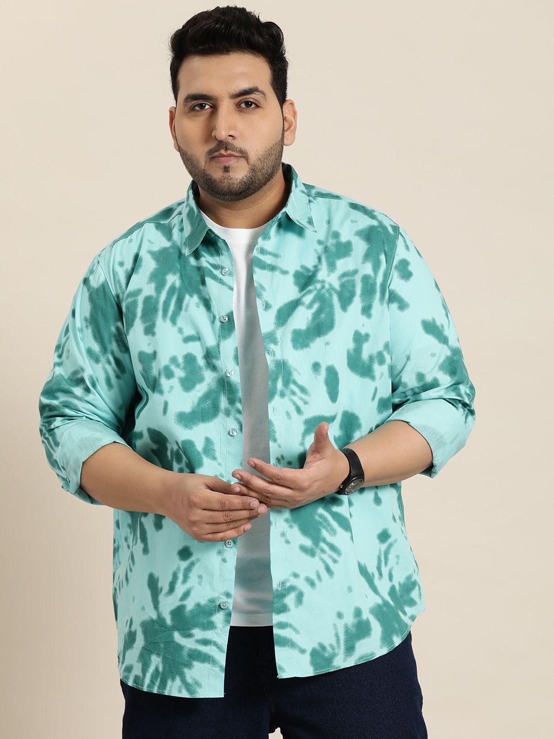 sztori plus size tie & dye printed pure cotton shirt