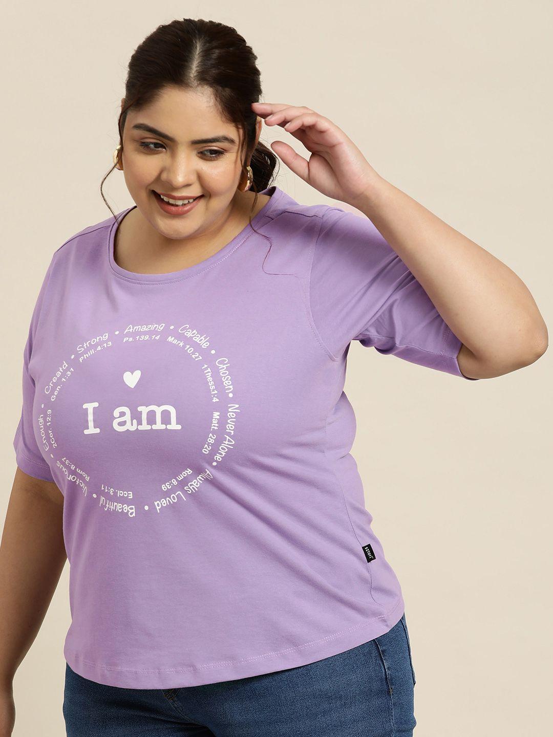 sztori plus size typography print t-shirt