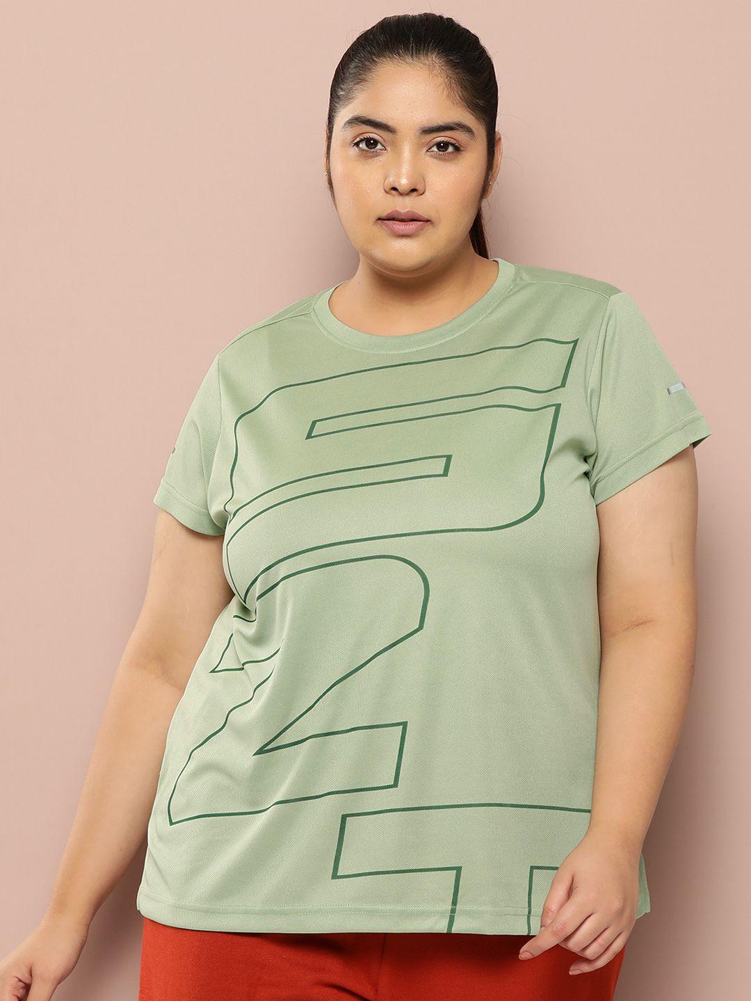 sztori plus size typography printed sports t-shirt