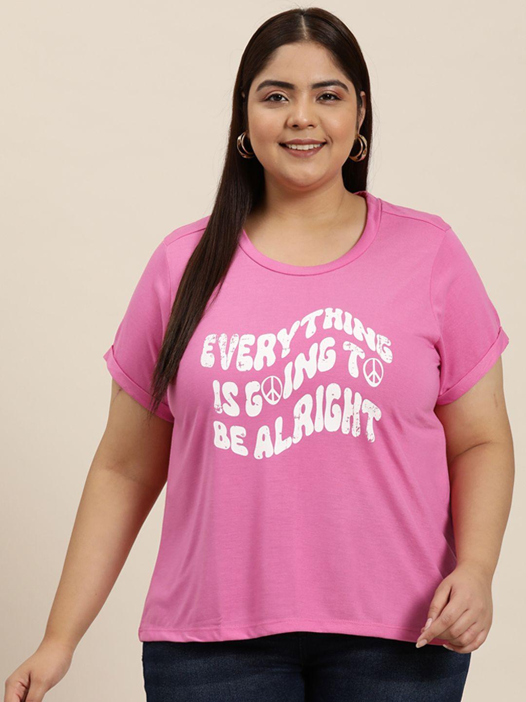 sztori plus size typography printed t-shirt