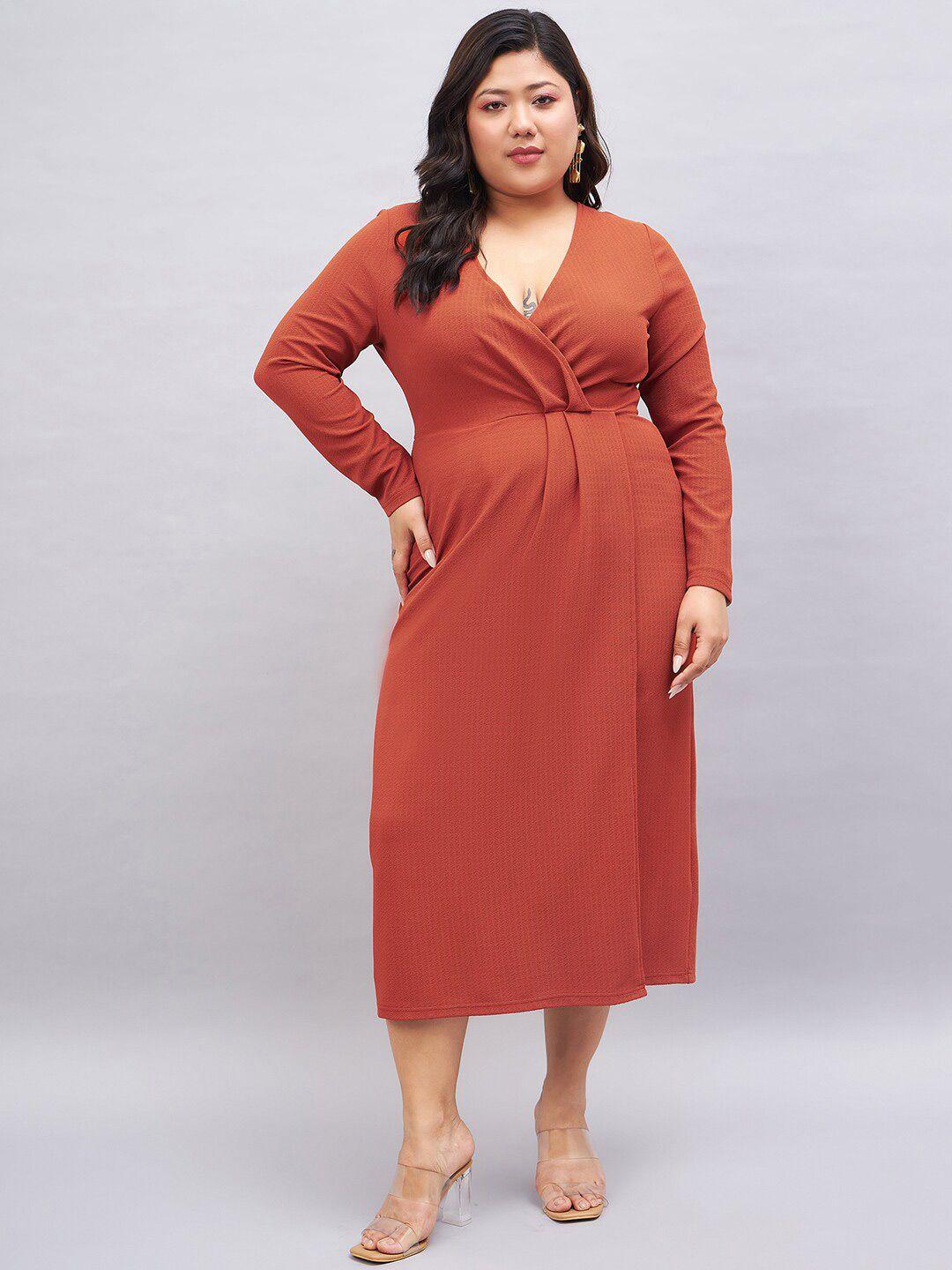 sztori plus size v-neck wrap dress