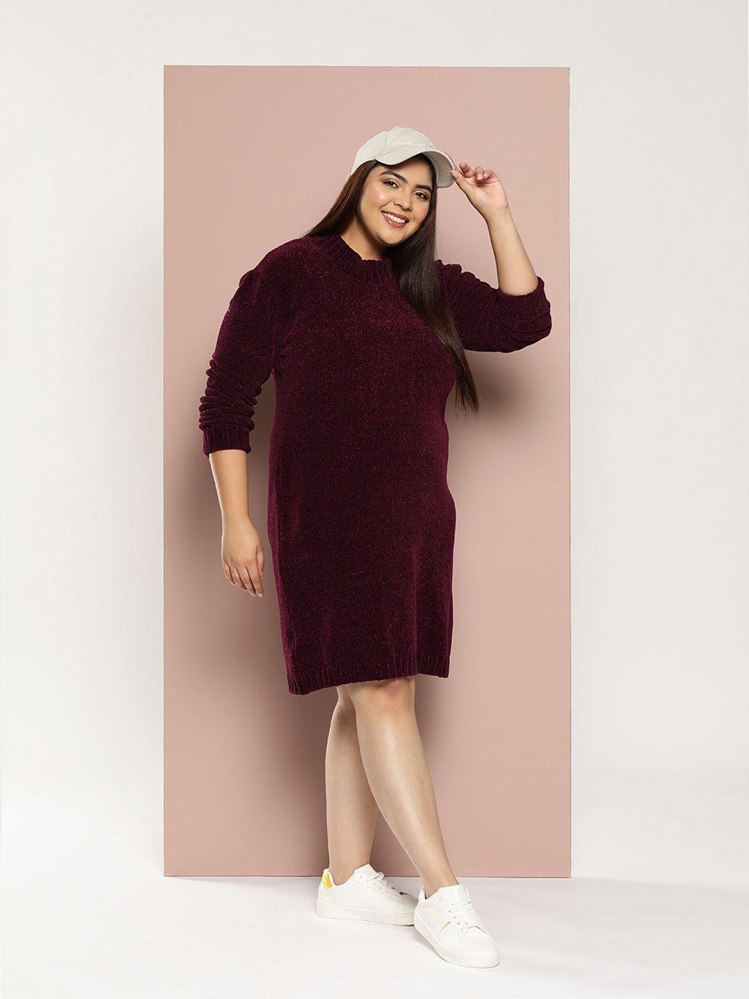 sztori plus size velvet jumper dress