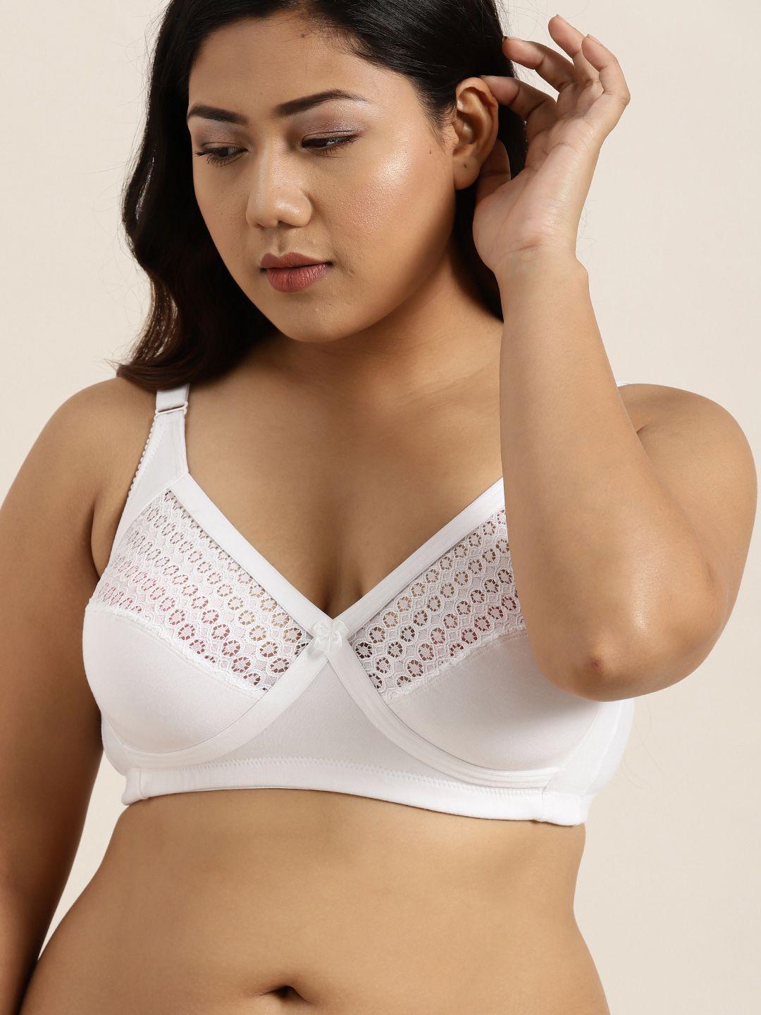 sztori plus size white solid non-wired non padded everyday bra sz-bra-715d