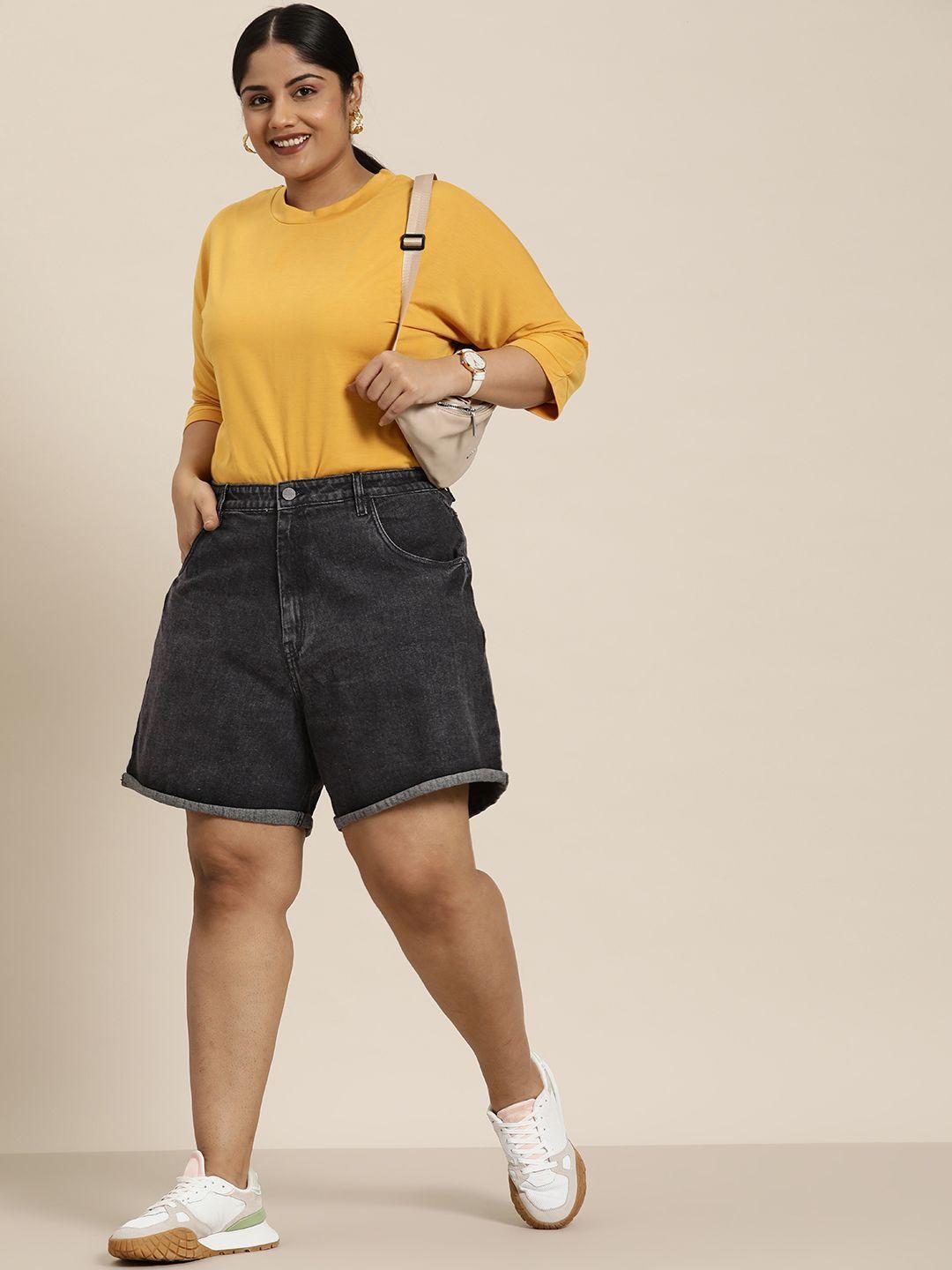 sztori plus size women denim shorts