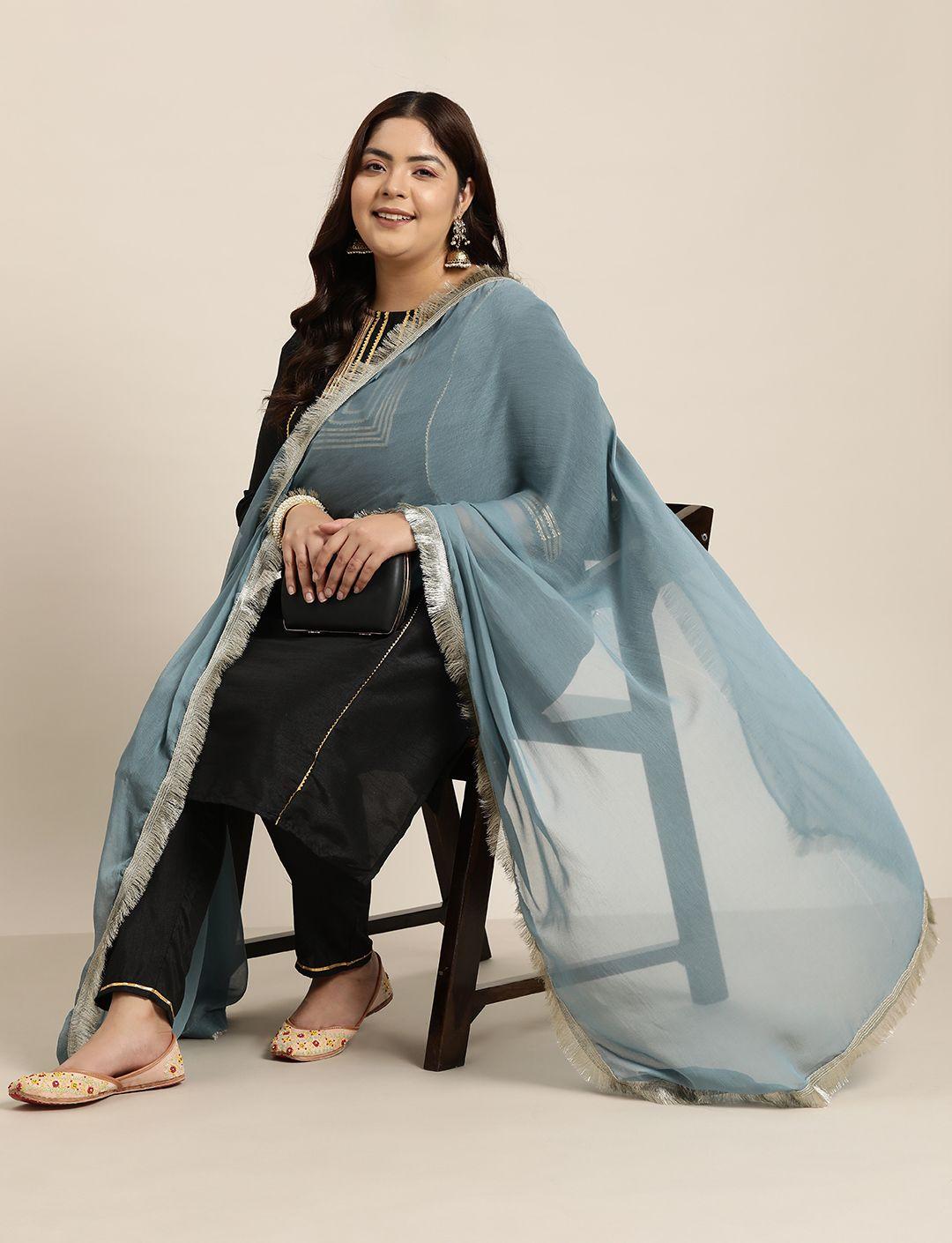 sztori solid fringed dupatta