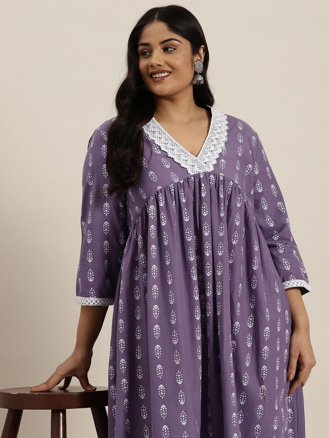 sztori women plus size pure cotton ethnic motifs printed kurta