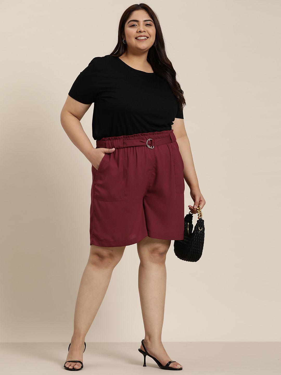 sztori women plus size shorts with belt