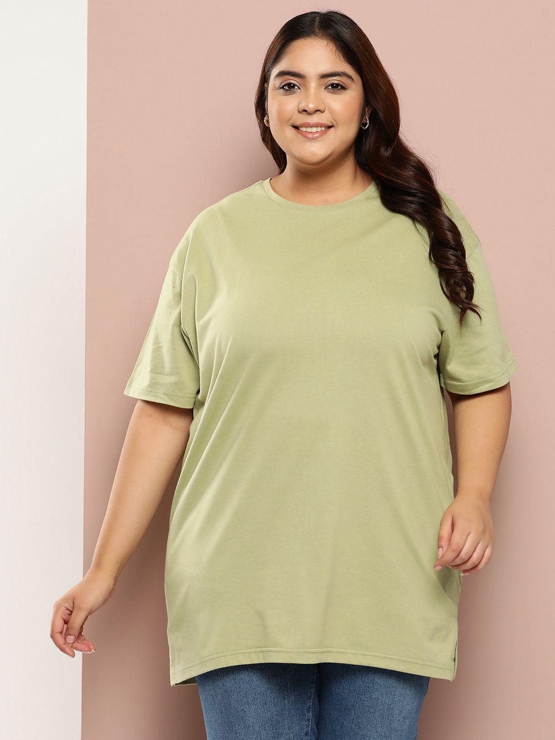 sztori women plus size solid longline t-shirt