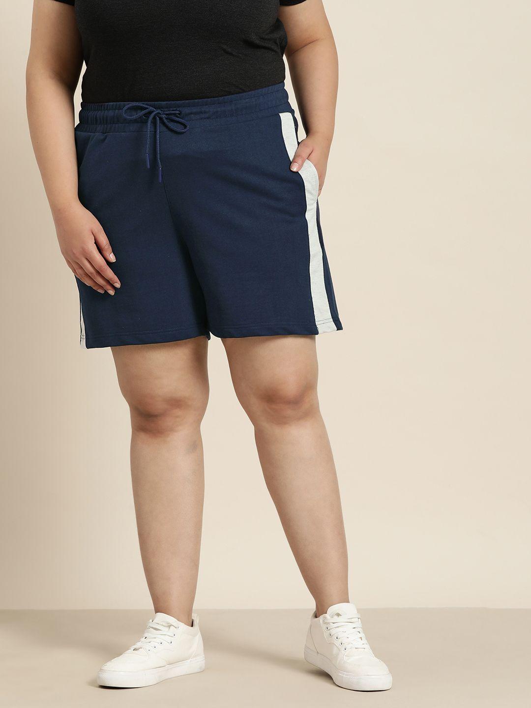 sztori women plus size stripe detail regular shorts