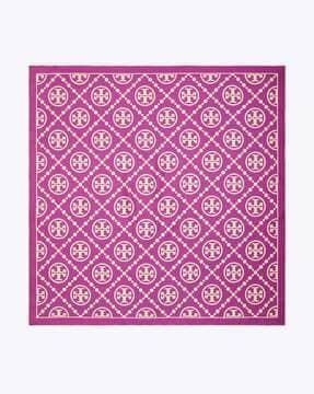 t monogram double-sided silk square scarf