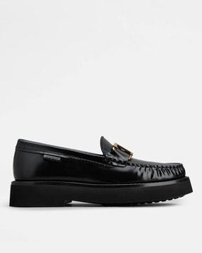 t timeless leather loafers