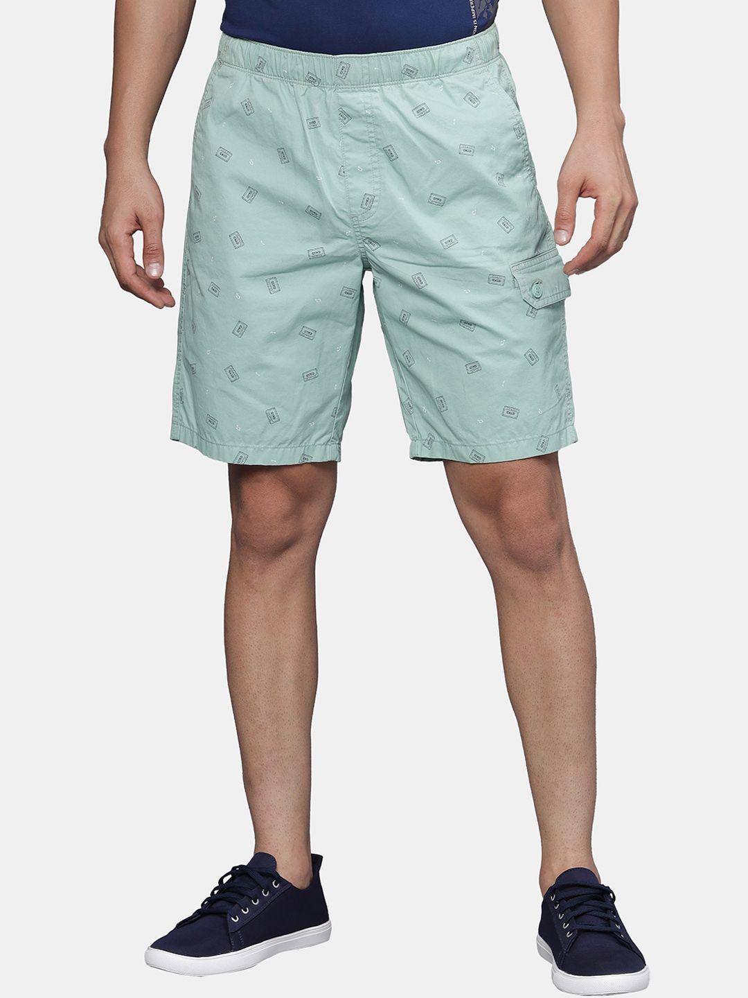 t-base men conversational printed cotton regular shorts