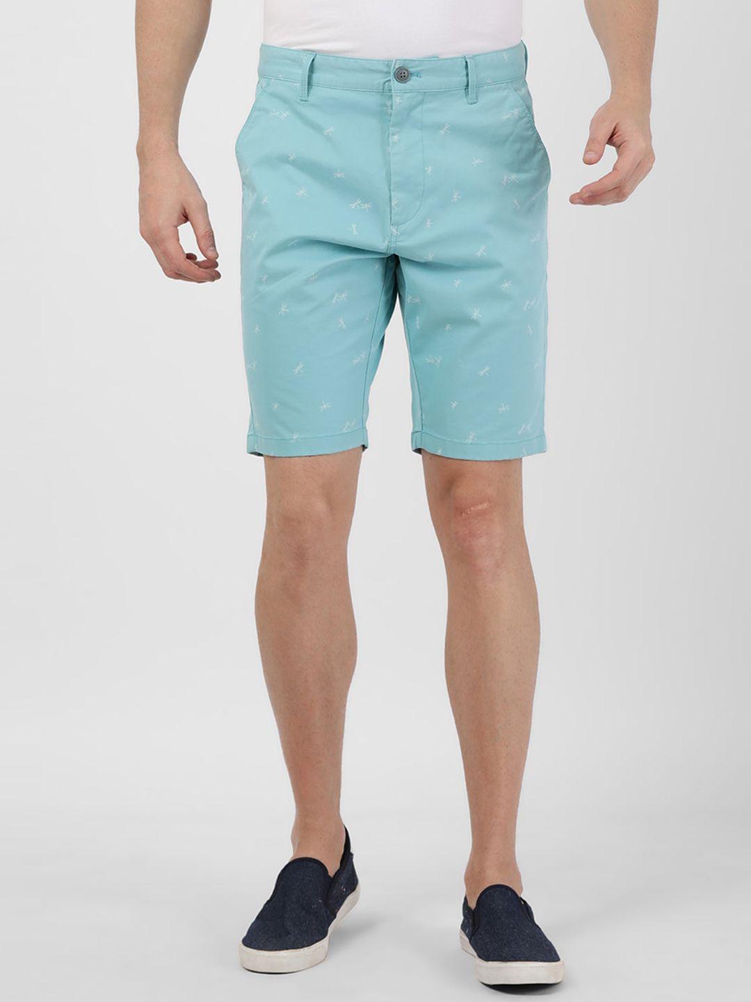 t-base men conversational printed mid rise cotton chino shorts