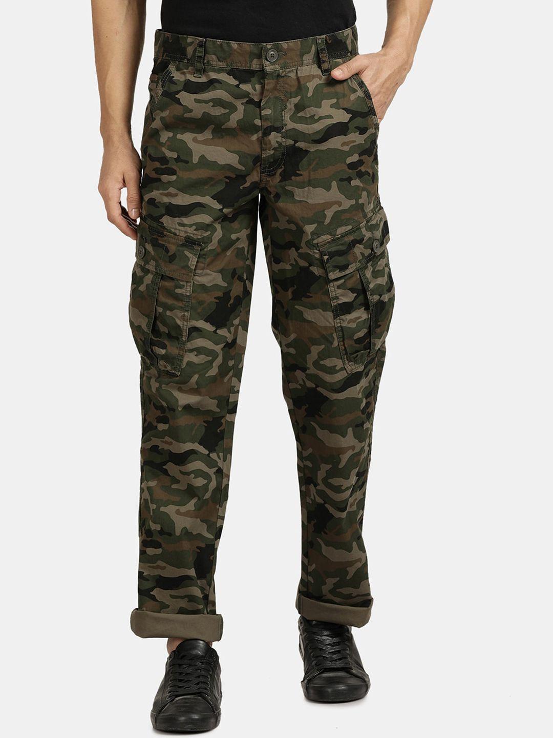 t-base men cotton camouflage printed cargos trousers