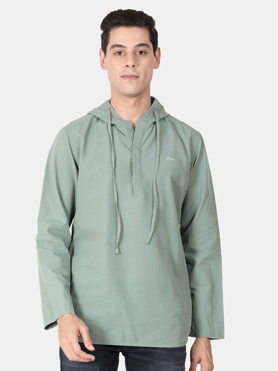t-base men green standard casual shirt