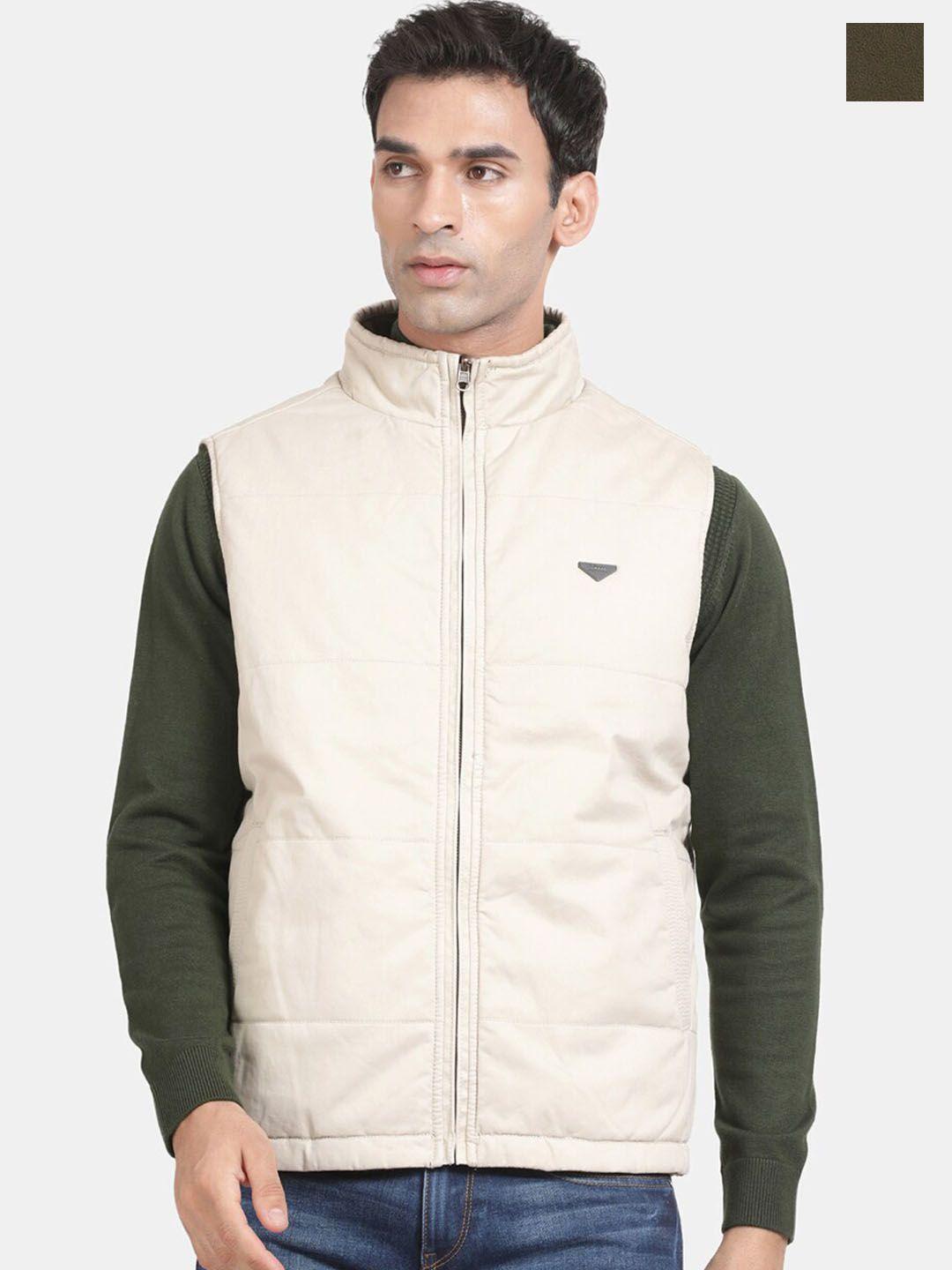 t-base mock collar cotton reversible padded jacket