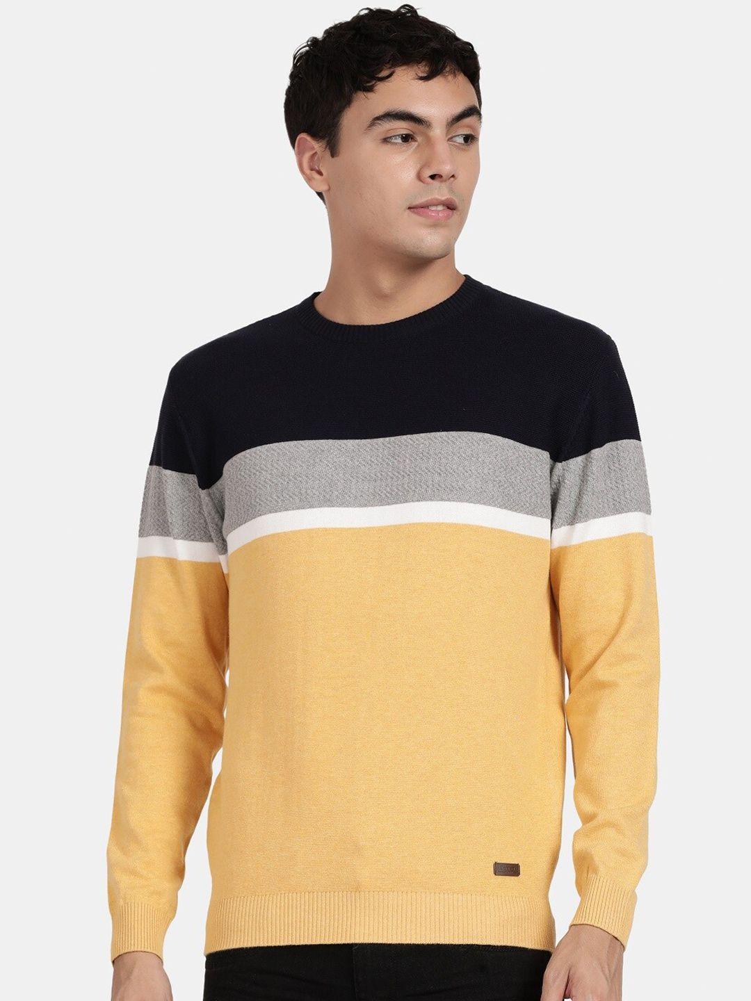 t-base colourblocked cotton pullover sweatshirt