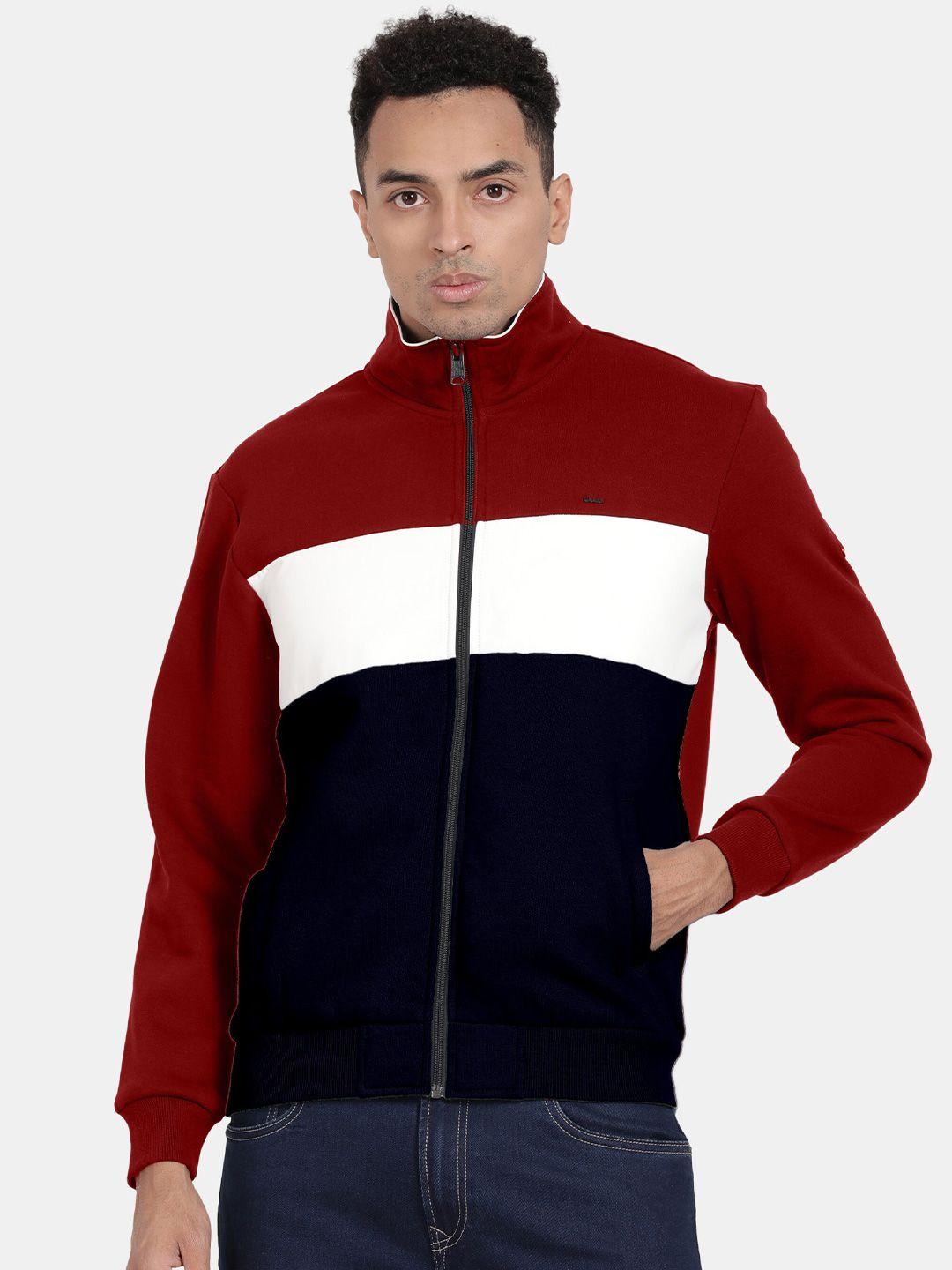 t-base colourblocked front-open sweatshirt