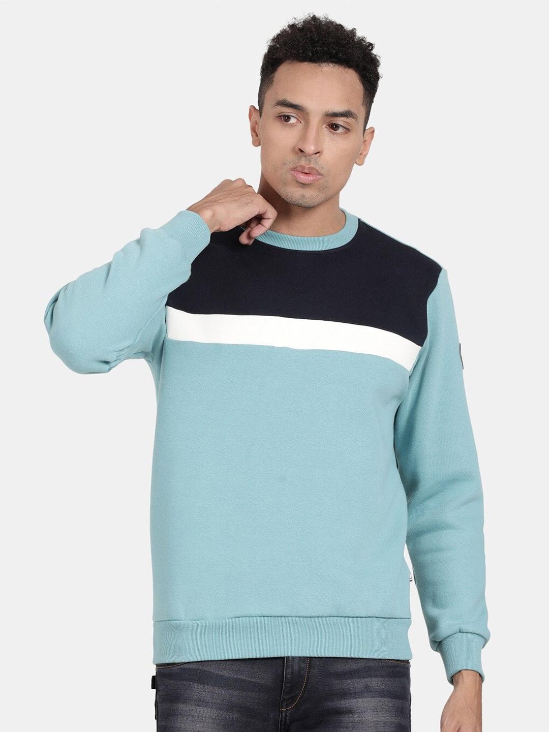 t-base colourblocked round neck long sleeve sweatshirt