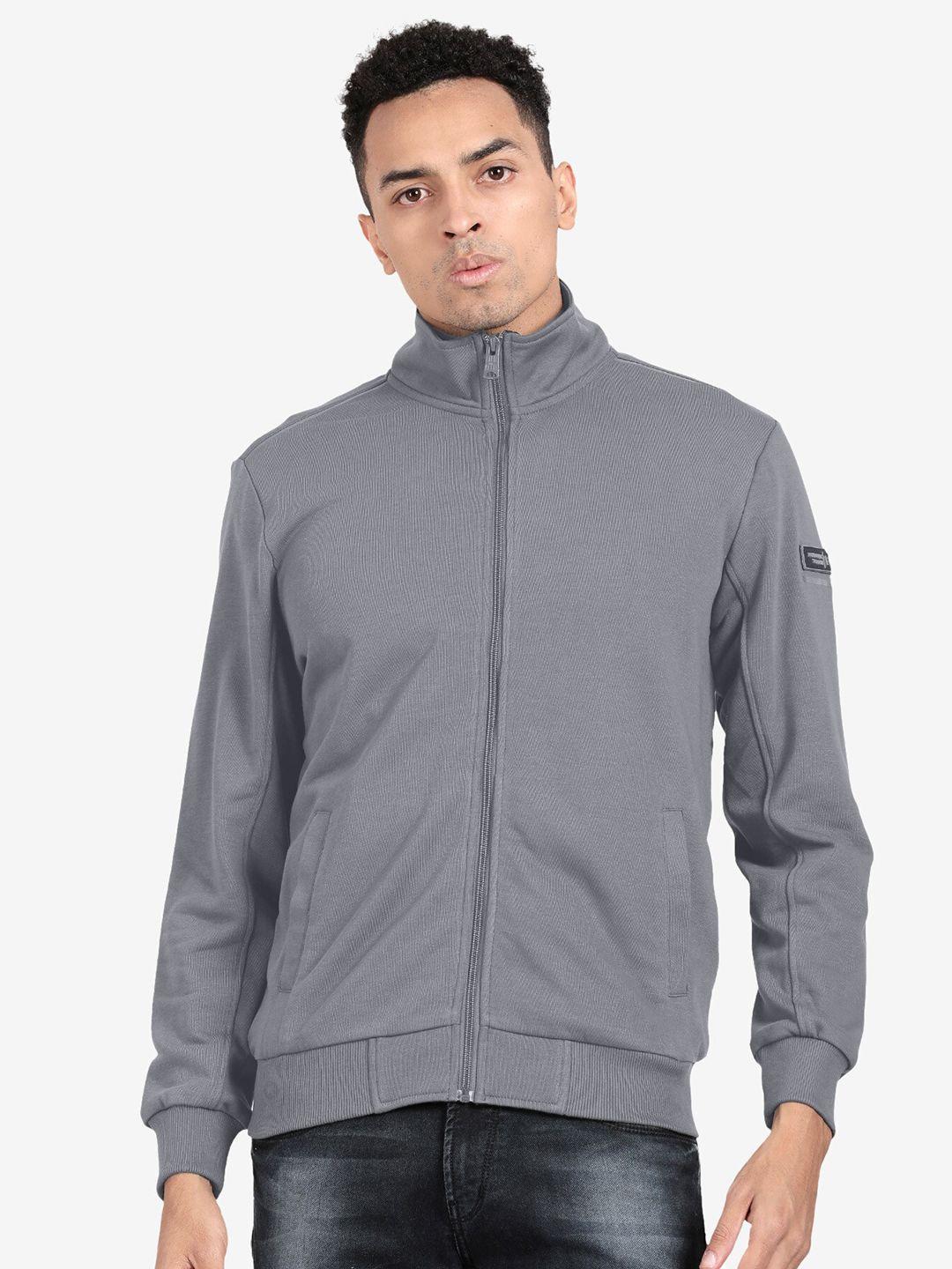 t-base high neck front-open sweatshirt