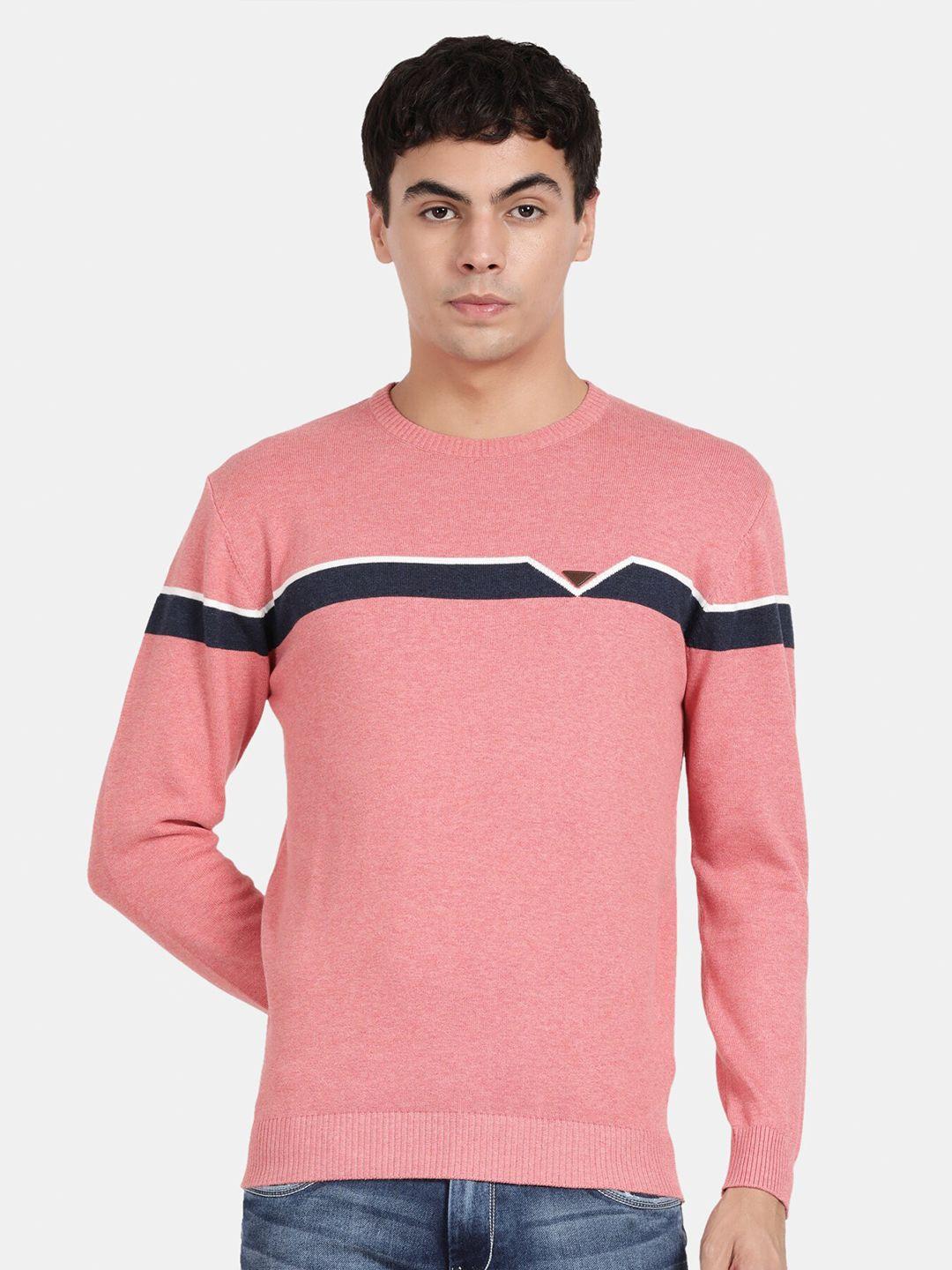 t-base men colourblocked pullover cotton sweatshirt