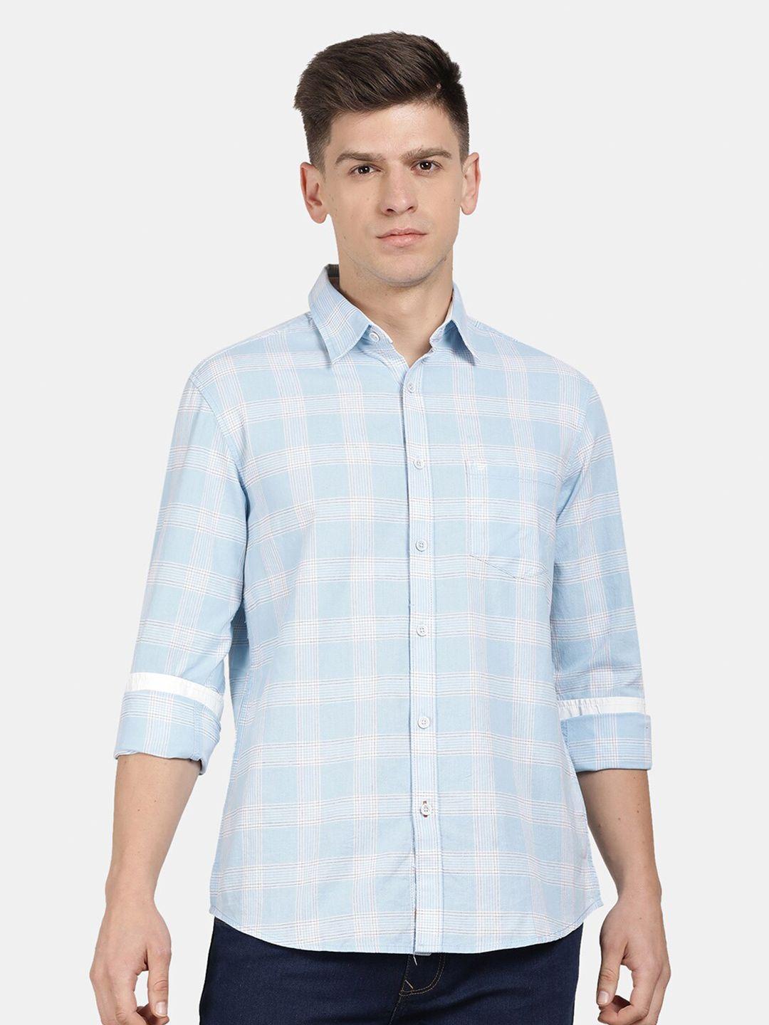 t-base men cotton buffalo checks checked casual shirt