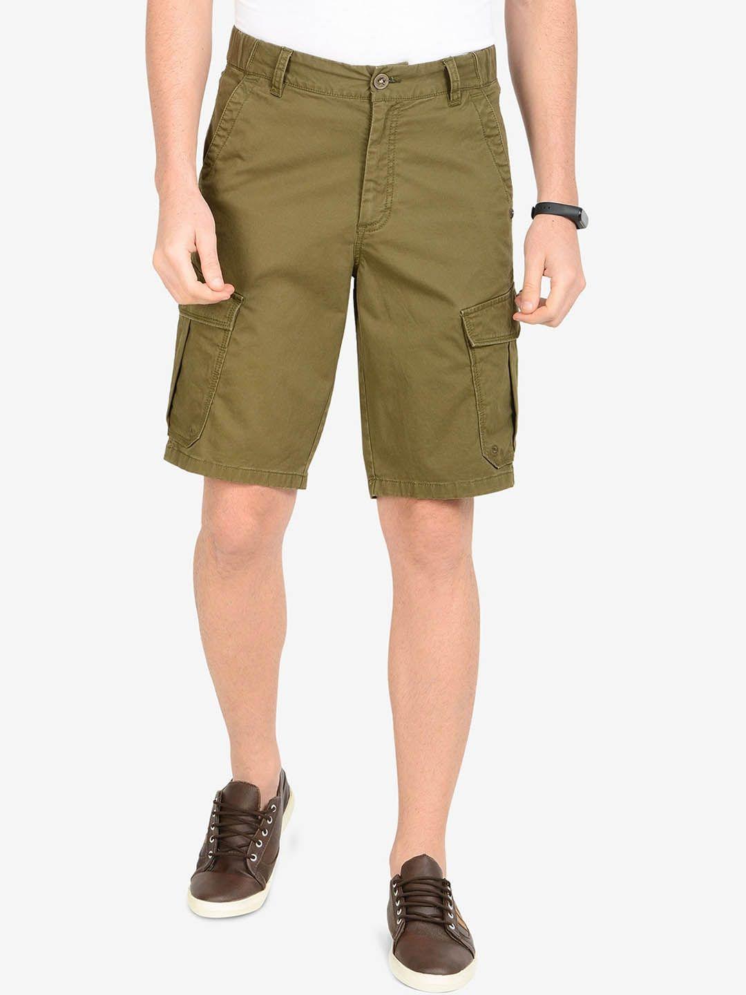 t-base men cotton mid-rise cargo shorts