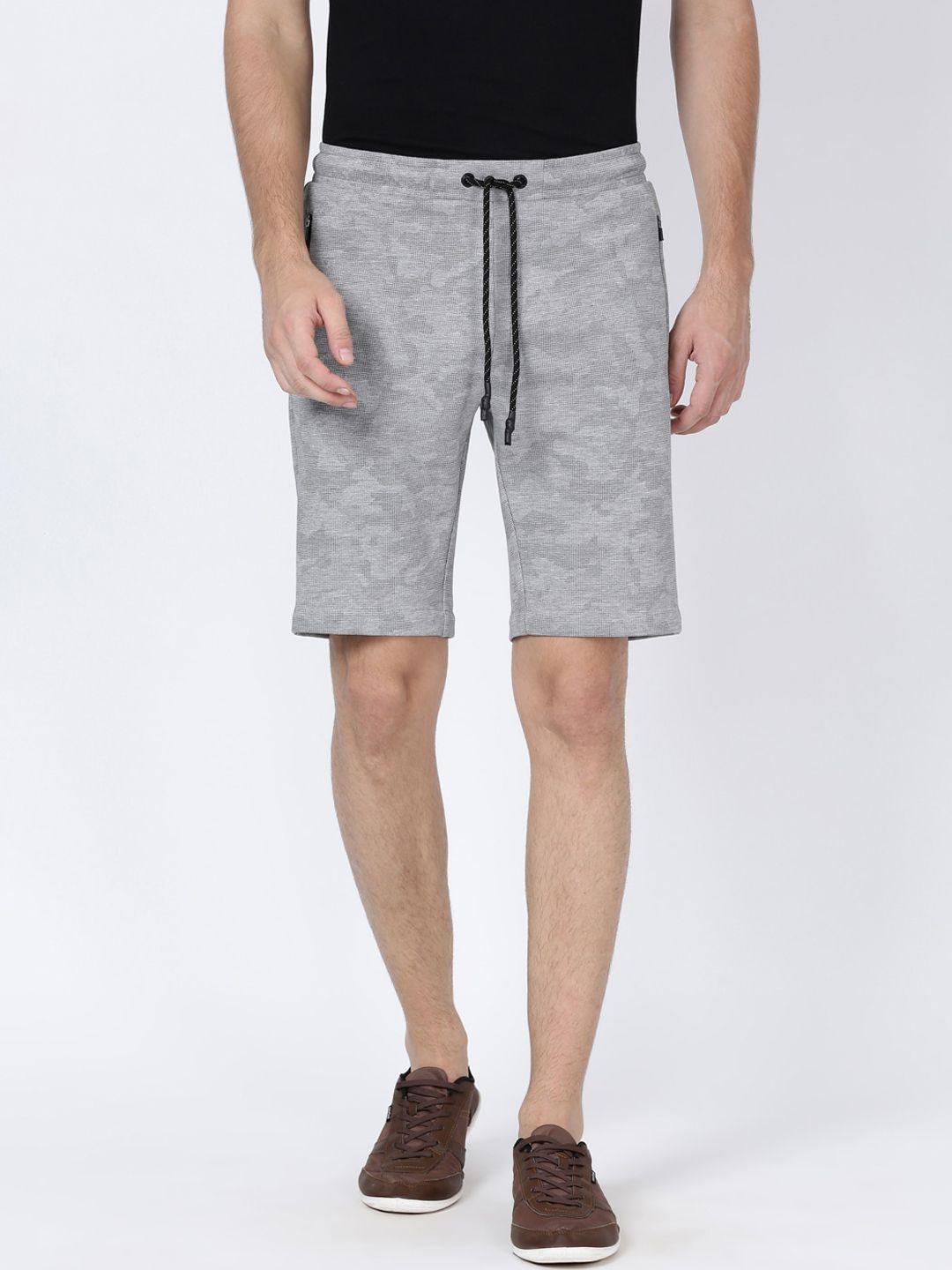 t-base men grey solid regular shorts