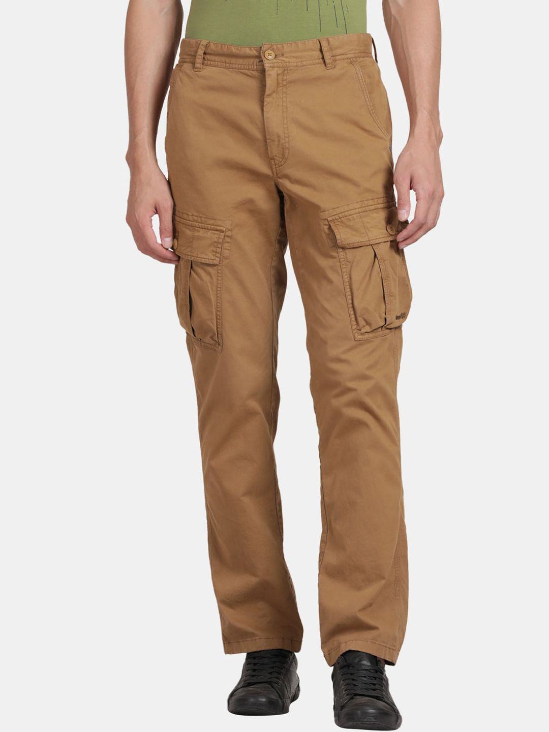 t-base men mid rise cotton cargos trousers