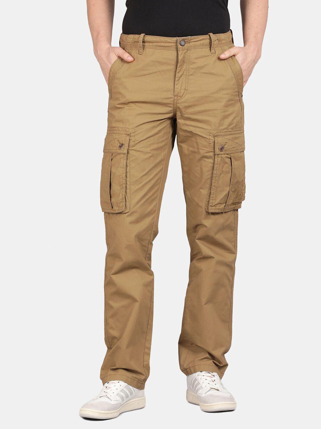 t-base men mid-rise pure cotton cargos trouser
