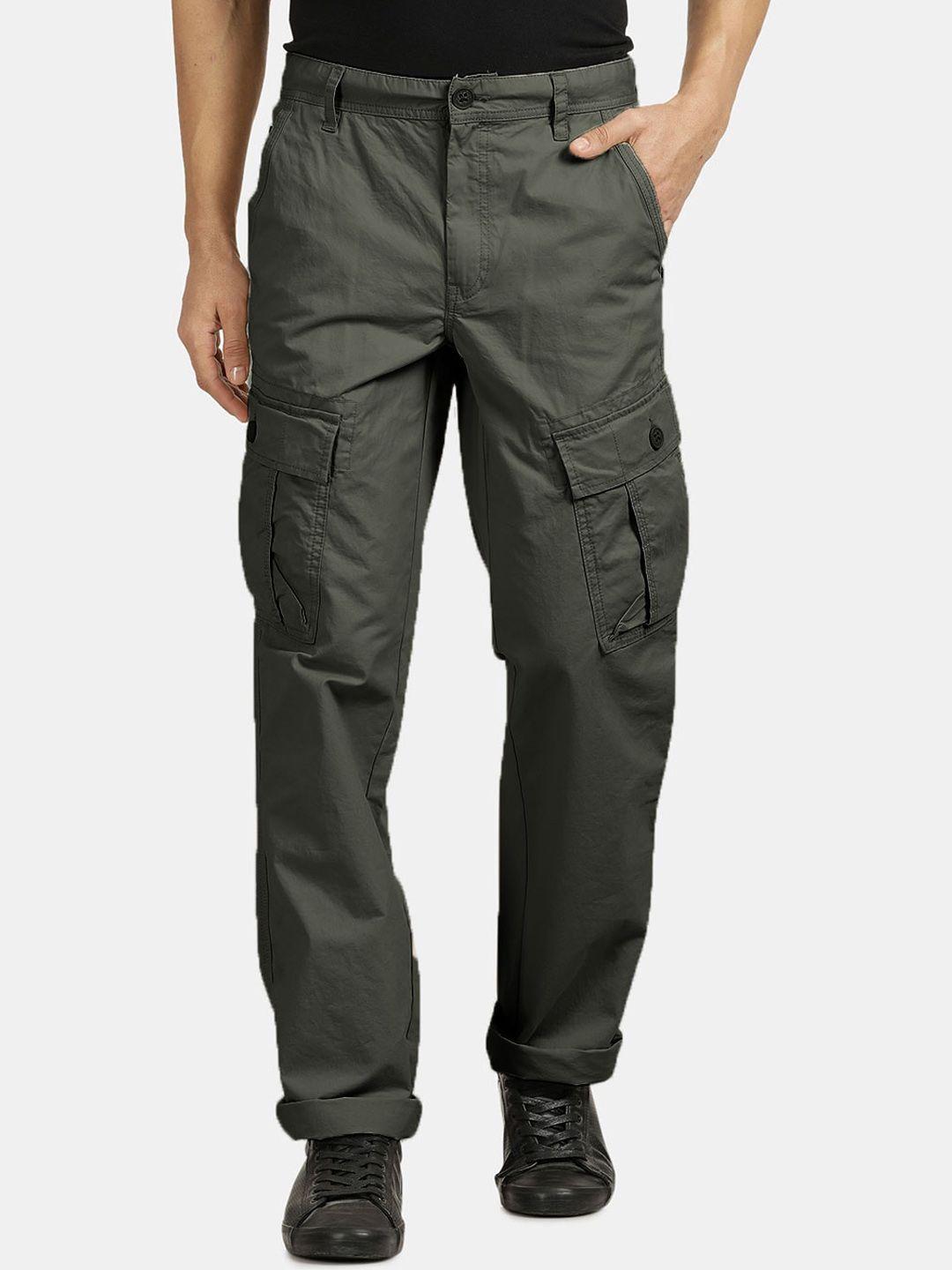 t-base men mid rise pure cotton cargos trousers