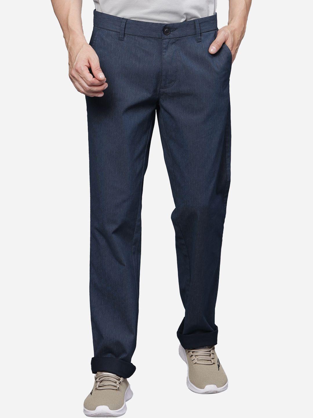 t-base men mid-rise straight fit trousers