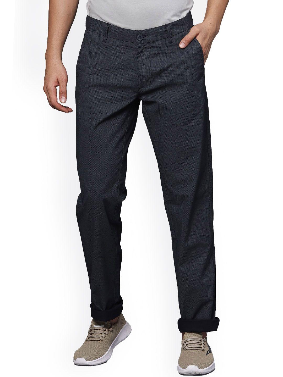 t-base men mid-rise straight fit trousers