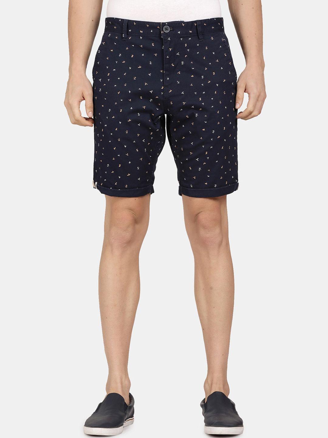 t-base men navy printed shorts