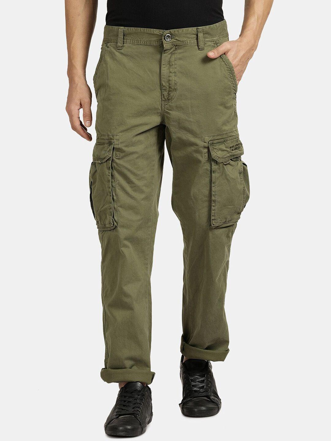 t-base men olive green cargos trousers