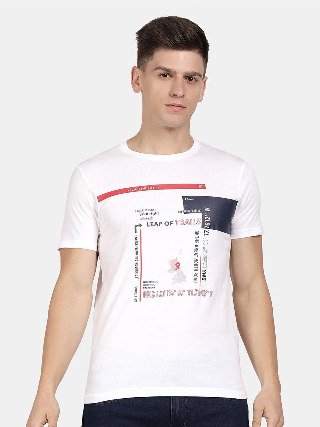 t-base men printed round neck cotton t-shirt
