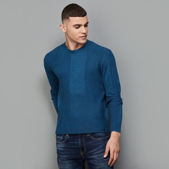 t-base men solid knitted sweater