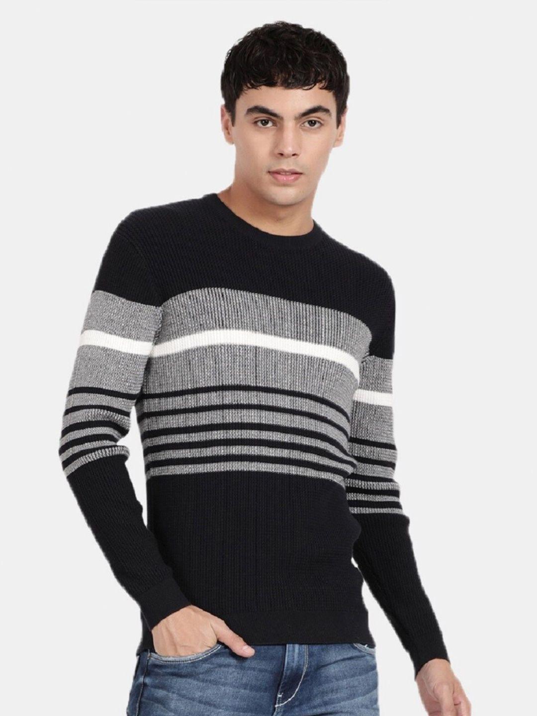 t-base men striped pullover cotton sweatshirt