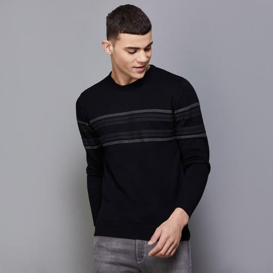 t-base men striped pullover sweater