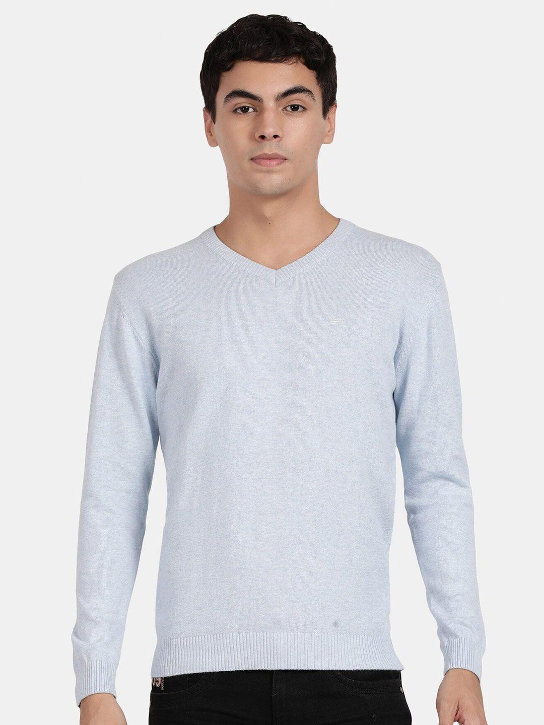 t-base ribbed v-neck long sleeves cotton pullover