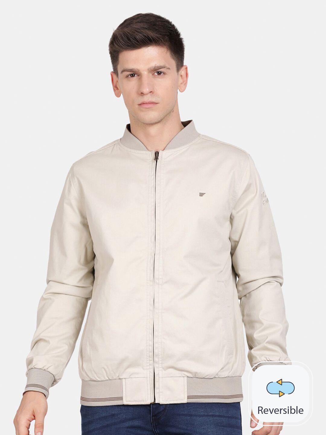 t-base stand collar reversible bomber jacket