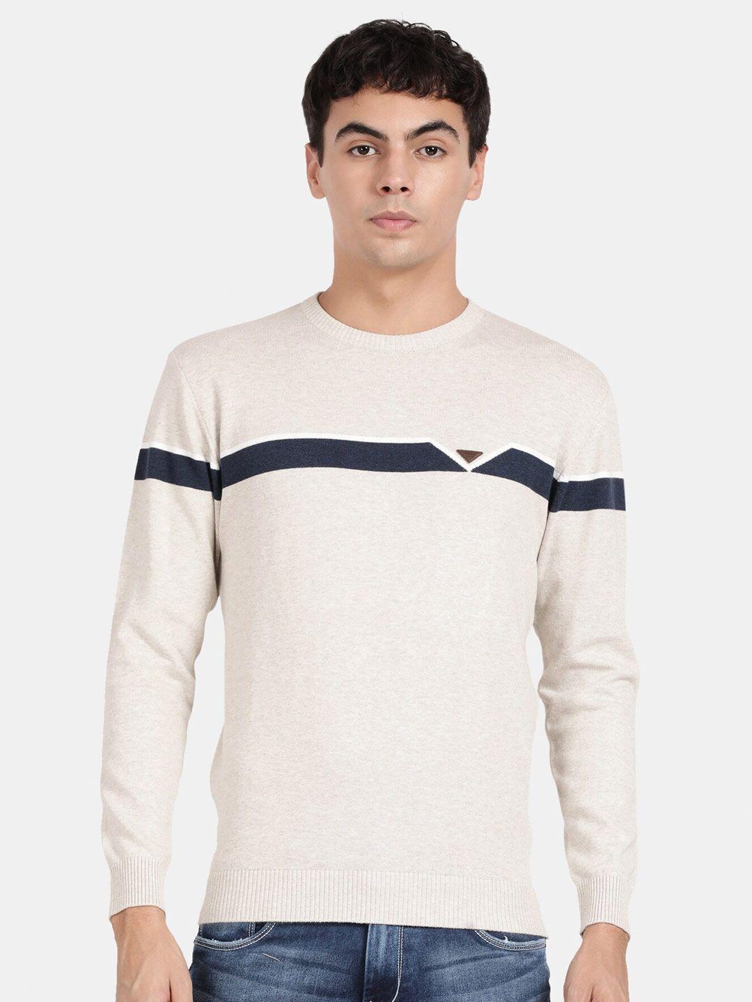 t-base striped cotton pullover sweatshirt