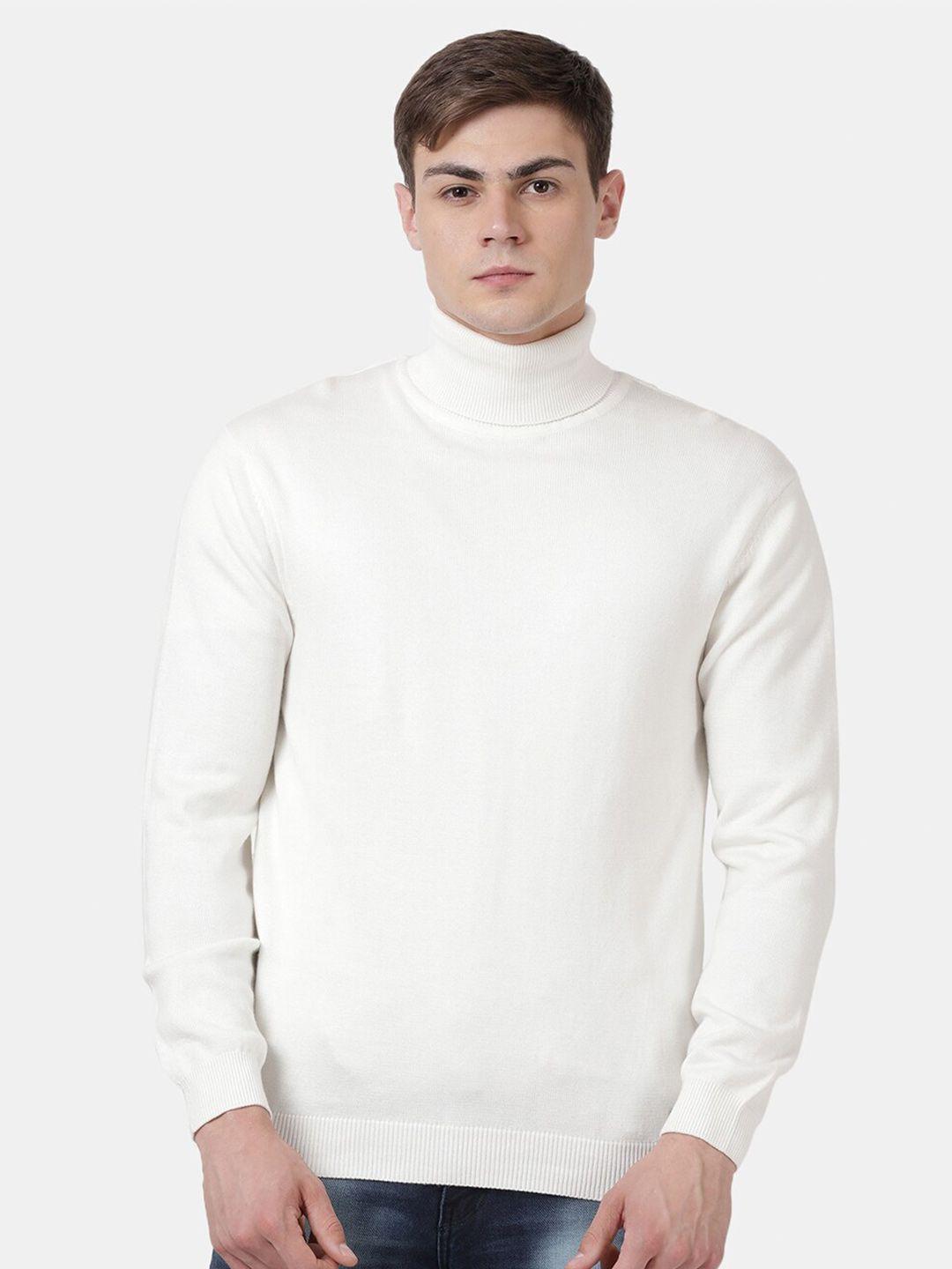 t-base turtle neck long sleeves cable knit cotton pullover