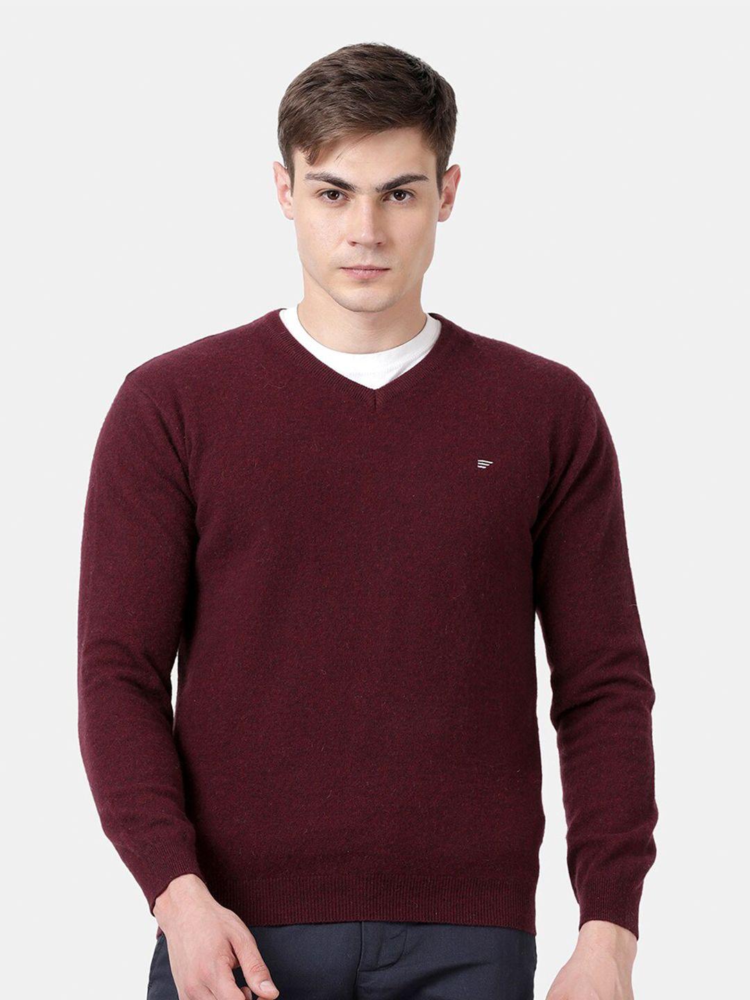 t-base v-neck ribbed hem pullover sweaters