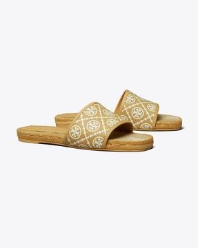 t monogram espadrille slides