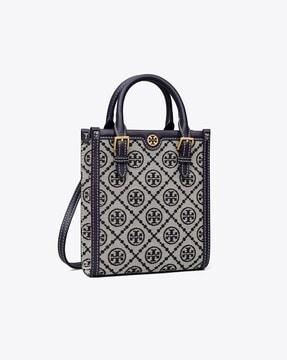 t monogram jacquard mini totebag with adjustable strap