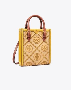 t monogram straw mini tote with adjustable strap