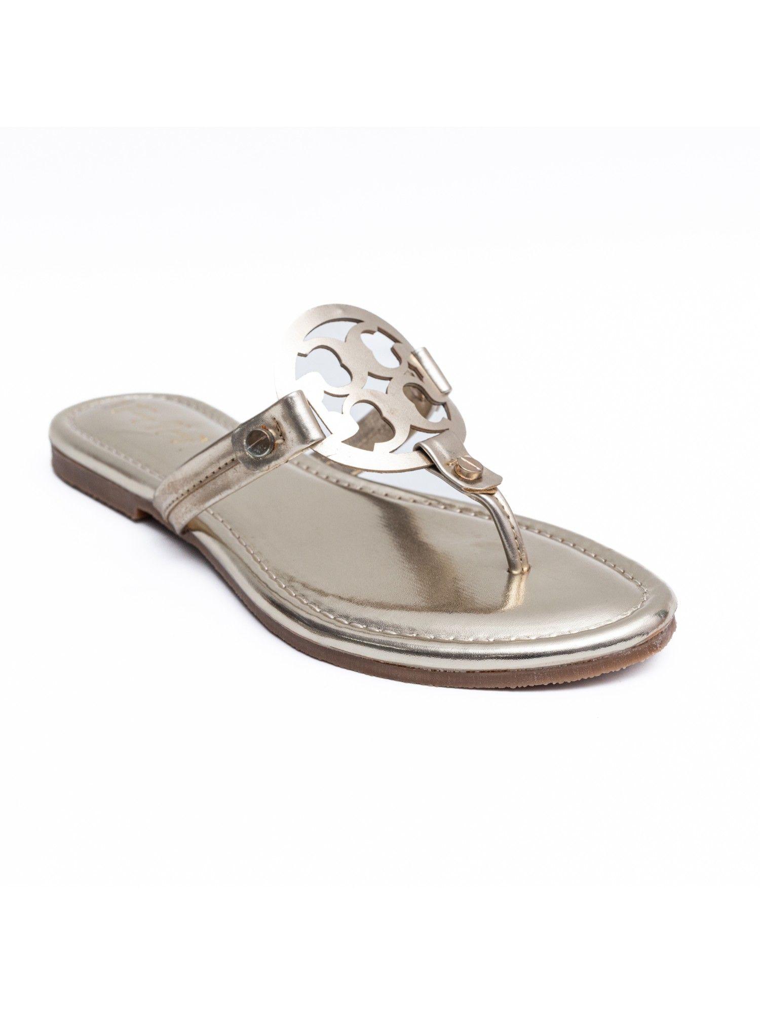 t shape flats silver